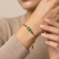 Emerald Duo Curb Bracelet