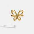 18kt gold plated butterfly-shaped ring on a light gray background